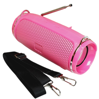 Bezdrátový Bluetooth reproduktor A39 růžový: 6W, TWS, FM rádio, popruh